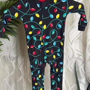 Holiday Time Festive Black Bodysuit with Multicolor Lights